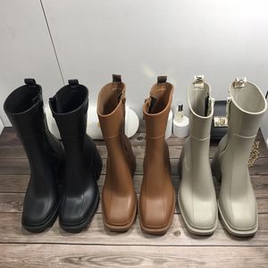 Stivali da pioggia alla caviglia da donna firmati Stivali da pioggia alla moda Stivaletti Chelsea impermeabili Scarpe da pioggia corte