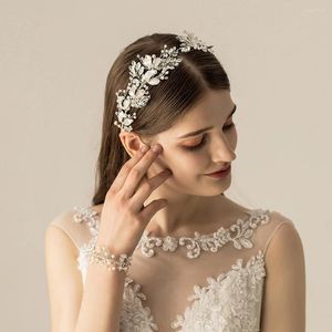 Başlıklar ZMHP272 Gelin Saç Aksesuarları Düğün Klip Kaçak Kaçak Bandı Rhinestone Gelin Tiara Band Head Bands Kadın