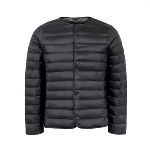 Herr ner m￤n vita anka rockar 2022 ultraljus kragefri singelbr￶st man vinterjackor varm puffy foder plus storlek 5xl 6xl