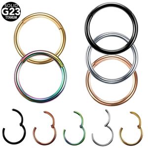 Navel Bell Button Rings Pcslot G23 Hinged Segment Nose Ring Nipple Clicker Ear Cartilage Tragus Helix Lip Piercing Body Jewelry G G