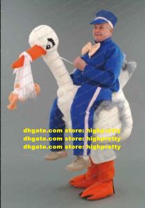Stork Walker Mascot Costume Adult Cartoon Character Outfit Suit Routine Press Briefing Ambulatory Walking zz7724