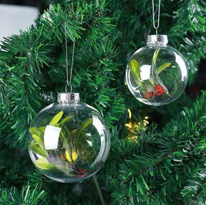 Decoração de festa 100pcs Diy Paintable/Shatterproof Clear Christmas Ball Gold Cap Plastic Disc Ornamento por atacado