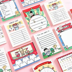 Sheets Cute Cartoon Memo Pad Tearable Message Sticky Notes Notepad Kawaii Office Student Stationery