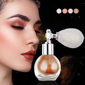 Shimmer Colored Highlighters Loose Powder Spray Brighten Face Makeup Creamy Texture Sprayer Cosmetic Bronzers Highlighters