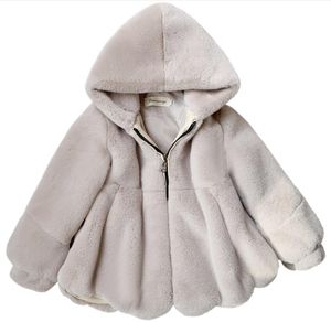 Çocuk Kız Kış Sıcak Dış Giyim Ceket Kız Tavşan Kürk Yumuşak Fermuarı Küçük Prenses Giyim Renk Boyutu cm