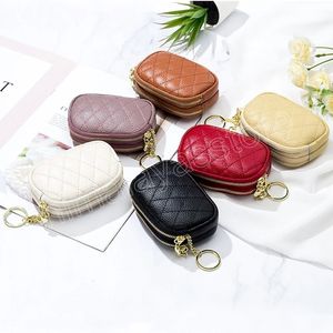 Fashion Women Mini Wallet Leather Female Card Holder Coin Purse Short Wallets Small Purse Zipper Keychain Clutch Bag