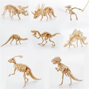 Starz Diy 3d Wooden Animaux Dinosaur Skeleton Puzzles Toys T-Rex Mod￨le de construction Kits Enfants Cadeaux pour enfants2621