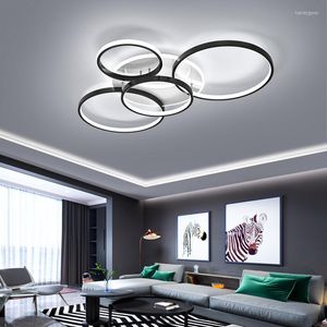 Plafoniere Cornice in acrilico Lampada a led per camera da letto Soggiorno Foyer Illuminazione Cerchio in alluminio dorato nero dimmerabile con telecomando