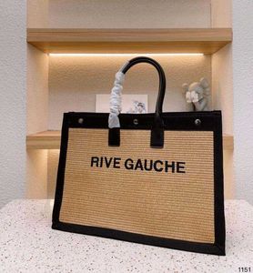 デザイナーファッショントレンド女性ハンドバッグRive Gauche Toteショッピングバッグハンドバッグトップリネン大きなビーチバッグデザイナー旅行クロスボディショルダーサッチェル