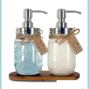 Liquid Soap Dispenser Diy 480Ml Hand Soap Dispenser Stainless Steel Pump Mason Jar Countertop / Lotion Polish/Chrome/Orb/Golden In S Dhq2A