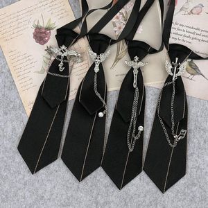 Bow Lass Man Black Ribbon Tie