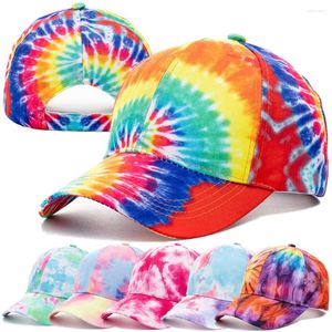Ball Caps Outdoor Casual Tie Dye For Women Rainbow Colorful Baseball Cap Female Fashion Streetwear Summer Hat