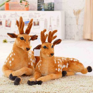 3085Cm Cute Simulation Kids Stuffed Sika Deer Toy Plush Animal Deer Dolls ldren Playmate Kids Birthday Gift Home Decoration J220729