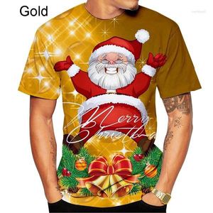 Мужские рубашки T Мода Женщина Рождественская футболка с короткими рукавами D Print