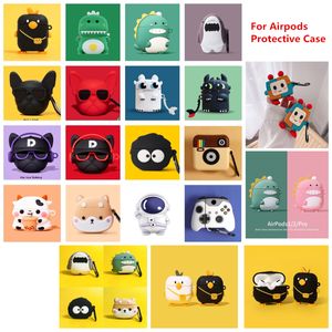 3D simpatico cartone animato adorabile accessori per cuffie frutta animale gamepad dinosauro fotocamera mix all'ingrosso per Apple Airpods 2 3 Pro custodia custodia per caricabatterie auricolare copertura protettiva