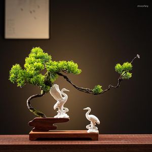 Dekoratif Çiçekler Çin tarzı Zen Bahçe Ziyaretçi Yaratıcı Tasarım Masaüstü Mobilya Makaleleri Oda Dekoru Yapay Bitkiler
