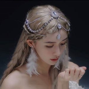 Hoofdbanden luxe bruiloft kopstuk kristallen bruids hoofdketen tiara haar sieraden voor vrouwen voorhoofdhoofdband accessoires cadeau
