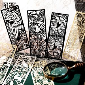 PC Animal Silhouette Series Vintage Hollow Black Bookmarks Decoration Cards Student Teacher School Office Reading Supplies