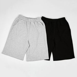 Men's Shorts Summer Casual Knitted Mens Elastic Waist Sportswear Straight Loose Short Grey Black Lace Up Plus Size Boys