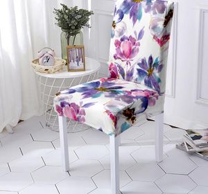 Крышка стулья цветовые цветочные листья мебель для гостиной офис кухонная вечеринка обложка эластичная скамейка спандекс