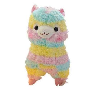 Rainbow Alpaca Plush Doll Simulation Cotton Toy Födelsedagar Toy For Baby Soft Sheep Cuddly Animal Kid Ldren Girl Gift J220729