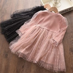 Girls Dresses Menoea Baby Girl Cute Costume Fall Children Mesh Cotton with Long Puff Sleeve Princess Winter for 221107