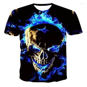 T-shirt da uomo Fashion Summer T-Shirt Uomo 2022 Stampa 3D Skull Camicia da uomo traspirante Streetwear Splicing Taglia XXS-6XL