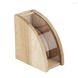 Jewelry Pouches Bamboo Wood Coffee Filter Holder Dispenser Paper Rack Display Shelf Storage Filtering