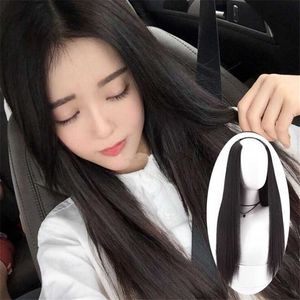 Hair Lace Wigs Wig Women's Medium gth Straight Fashion U-shaped Half Head Cover Invisible Breathable Hair Joint