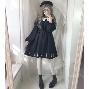 Casual Dresses Drop Gothic Lolita Dress Harajuku Fashion Cross Cosplay Female Japanese Soft Sister Style Star Tulle Cute