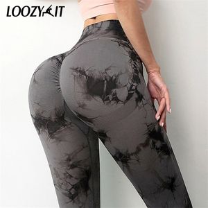 Yoga Outfits Tie Dye Hosen Sport Leggings Frauen Nahtlose Hohe Taille Push Up Frau Strumpfhosen Fitness Workout Leggins Gym Kleidung 221108