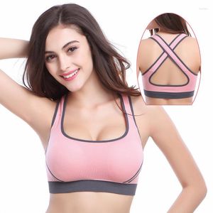 Yoga Outfit High Stretch Breathable Sports Bra Tops Fitness Women Removable Padded Running Gym Seamless Crop Ladies Underwear Vest H47