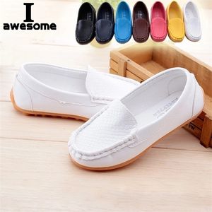 Sneakers 12 Colors All Sizes 21-36 Children Shoes PU Leather Casual Styles Boys Girls Soft Comfortable Loafers Slip on Kids 221107