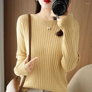 Swetery kobiet #3873 Sweter Kobieta Sym solidna kolar ciepła kobieta pullover długie rękawie szczupły dzianiny pullover damskie bawełniane damskie bawełnę