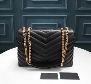 Real Authentic Quality Designer LOULOU Bag Large Shoulder chains crossbody clutch bags purses Genuine Calfskin Leather