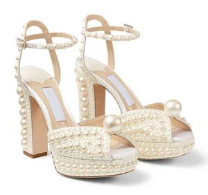 2022 Sacora Dress Party Sandals Shoes For Women Pumps with Pearls Embellishment Popular Lady