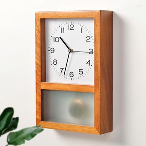 Wall Clocks Luxury Wood Pendulum Home Decor Nordic Silent Clock Modern Design Vintage Watch Desktop Living Room Gift