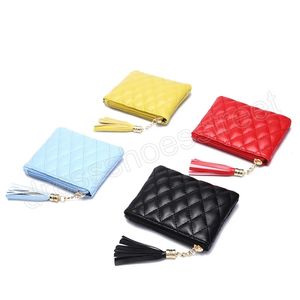 Small Coin Purse PU Leather Cute Card Money Short Change Pouch Key Case Girl Women Solid Color Zipper Coin Wallet
