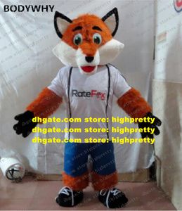 FOX PLUSH Sports Style Wolf Mascot fantasia adulto desenho animado traje de traje de folhetos Distribuição Distribuição do jantar ZZ7646