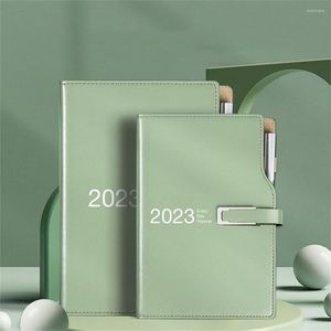 Couro 2023 Agenda Planejador Notebook Diário diário diário periódico Papelary bloco de escritórios Calendário