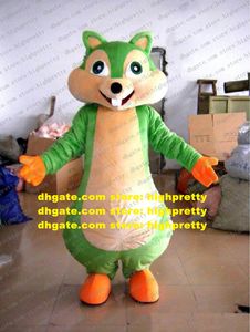 Costume da mascotte animale scoiattolo verde Personaggio dei cartoni animati per adulti Vestito completo Prodotti competitivi Routine Press Briefing zz7735