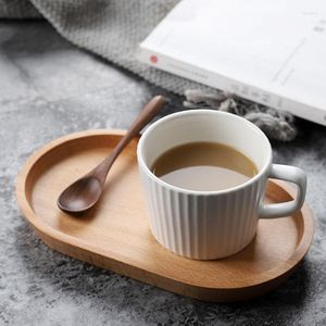 Teller im japanischen Stil, ovales Holz-Tablett für Kaffee, Milch, Snacks, Kuchen, Käse, Obst für Kinder, Ergänzungsgericht, El Home Serving
