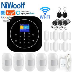 Home Alarm System WiFi GSM Alarm Intercom Remote Control Autodial MHz Detectors iOS Android Tuya App Control Touch Keyboard Y1201280U