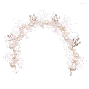 Headpieces 2022 Handmade Prom Wedding Hair Accessories Jewelry Bridal Flower Headdress Pearl Beads For Brides