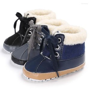 Boots Fashion Lace Up Low Top Toddler Winter Baby Girls Boys Snow Warm Plush Prewalker Soft Bottom Non-Slip