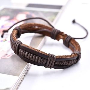 Pulseira de pulseiras de couro trançado na moda charme de jóias masculinas de moda masculino Hip Hop Punk Gifts Gifts