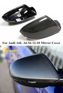 A6 A6L Carbon Fiber Side Wing Mirror Cover for Audi Allroad Avant RS6 S6 C7 2012-2018 Rearview Hosing Caps Car Accessories