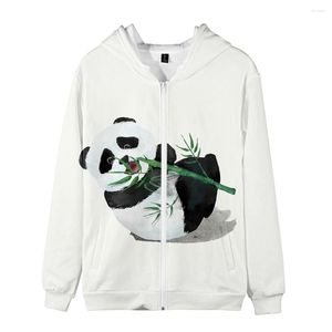 Männer Hoodies Jungen/Mädchen Sweatshirt Harajuku Oversize Mit Kapuze 3D Chinesische Panda Zipper Casual Männer/frauen Jacken Kinder kleidung