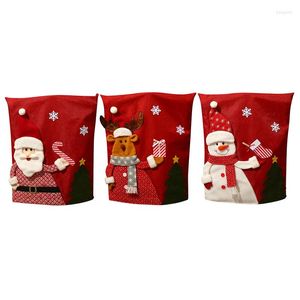 Chaves de cadeira Capas de decoração de mesa de jantar de Natal Papai Noel Snowman Snowan Slipcovers Slipcovers Decor de festa de Natal