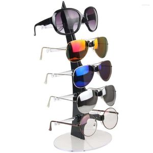 Jewelry Pouches Acrylic 5 Pairs Glasses Sunglasses Eyeglasses Display Stand Organizer Holder Show Rack Counter For Retail Shop